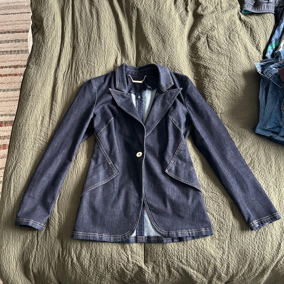 Jackets & Blazers - Blue Denim White House Black Market Editor Spandex Blazer